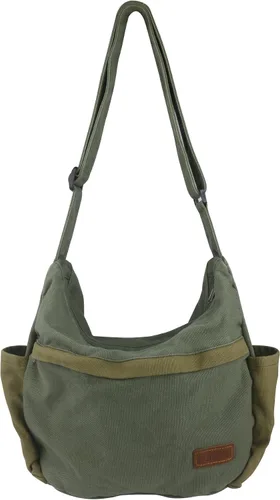 Vista 11 de Bolso bandolera grande de lona con múltiples bolsillos para hombres y mujeres, bolso cruzado de hombro para laptop