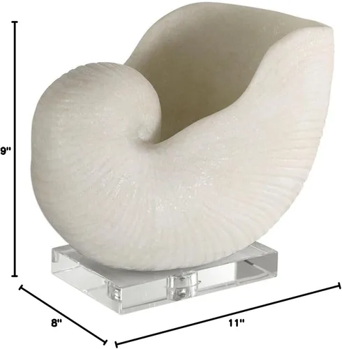 Vista 5 de Uttermost Escultura de piedra granular de concha Nautilus de 11" de ancho