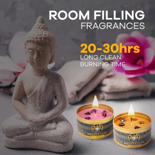 Vista 7 de Velas de meditación con cristales Velas de aromaterapia naturales para relajación y curación Velas de alivio del estrés para yoga, meditación