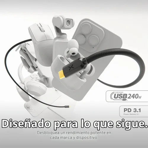 Vista 7 de NOCO XGrid XC3: cable USB-C a USB-C de 240 W con diseño duradero de 10 pies