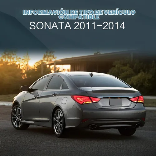 Vista 2 de VLAND Conjunto de luces traseras para Hyundai Sonata 6ª generación 2011-2014, Plug-and-play, rojo y ahumado
