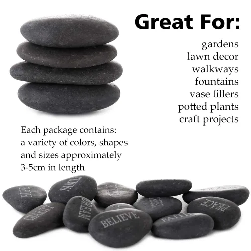 Vista 9 de 12 piedras para bricolaje grabadas inspiradoras piedras de jardín pulidas inspiradoras, estimulación natural, decoración curativa personalizada