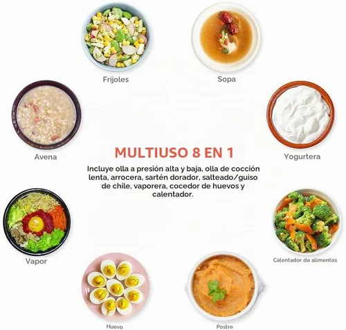 Vista 4 de Olla a presión de 3 cuartos de galón 8 en 1 olla de presión eléctrica programable multiuso con cocción lenta, arroz, vaporera, salteado, marrón