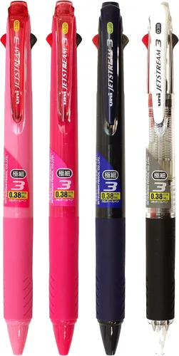 Vista 7 de Uni Bolígrafo Jetstream 3 colores negro, rojo, azul 0.38mm, rosa bebé (SXE340038.68)