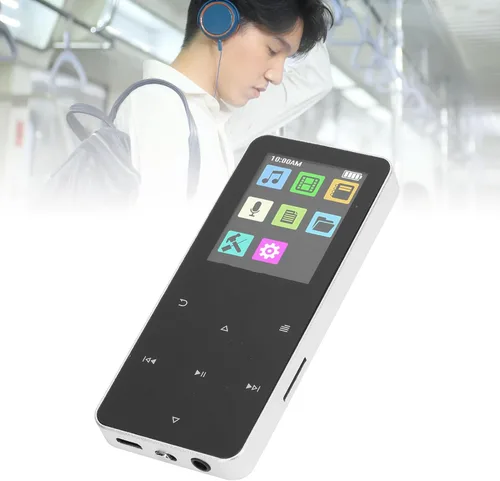 Vista 3 de Reproductor de MP3 de alta fidelidad, 1.8 pulgadas TFT pantalla táctil reproductor MP3 con auriculares para grabación (4GB)