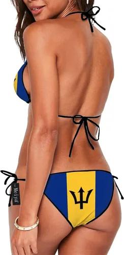 Vista 4 de VQUTYED Conjunto de bikini de 2 piezas para mujer, bikini triangular con bandera, trajes de baño para mujer