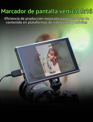 Vista 6 de FEEWLORLD FW759PRO 7 pulgadas 400nit pantalla táctil DSLR cámara monitor de campo