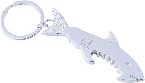 Vista 3 de Abrebotellas con forma de tiburón, llavero multifunción, abrebotellas de pescado