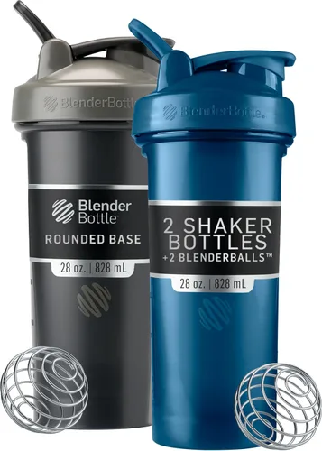 Vista 10 de BlenderBottle Classic V2 - Botella agitadora de plástico de 28 onzas, los colores pueden variar, paquete de 2