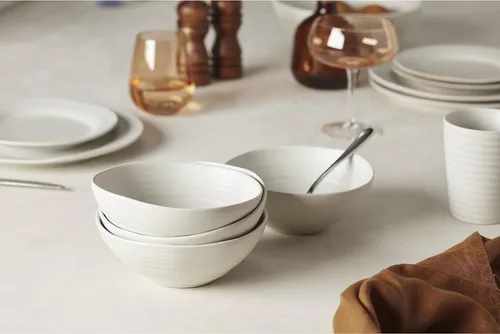 Vista 8 de Oneida 895944 Ridge White - Juego de 4 tazas de café, servicio para 4,12 onzas líquidas, color blanco