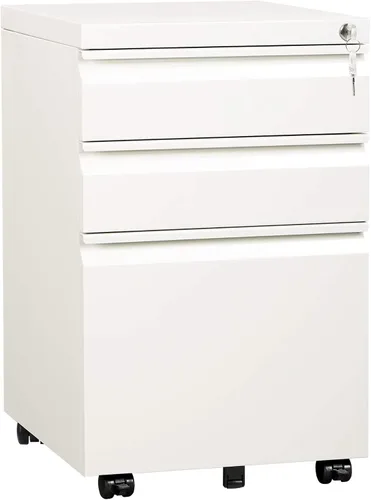 Vista 8 de DEVAISE Archivador móvil de 3 cajones con cerradura, gabinete de archivo de metal bajo el escritorio para oficina en casa/legal/carta/A4, Negro