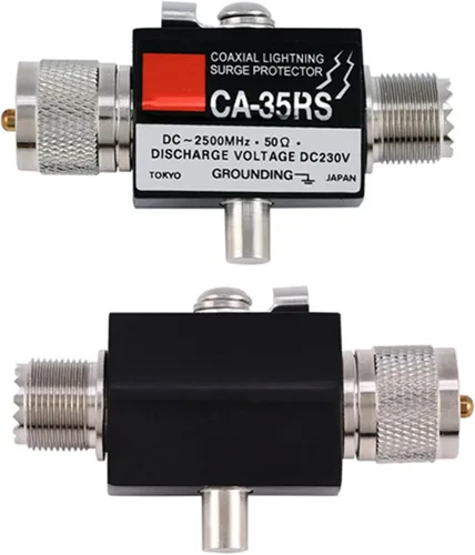 Vista 3 de Zerone Protector coaxial, pararrayos protector coaxial CA-35RS protector coaxial pararrayos macho a hembra UHF Conector