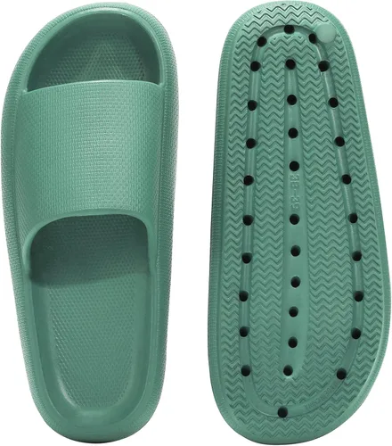Vista 7 de welltree Sandalias antideslizantes para mujeres y hombres, sandalias antideslizantes para baño y ducha, suela gruesa suave para interiores