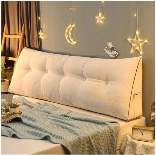Vista 10 de Almohada triangular para la cabeza de cama, cojín grande de espalda/cojín de cabecero, almohada de cuña reclinable con funda extraíble