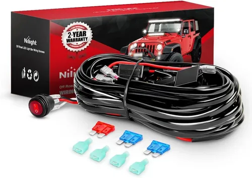 Vista 12 de Nilight Kit de arnés de cableado de barra de luz LED de cobre, 1 cable de 12 AWG resistente 12 V, interruptor de encendido y apagado, fusible