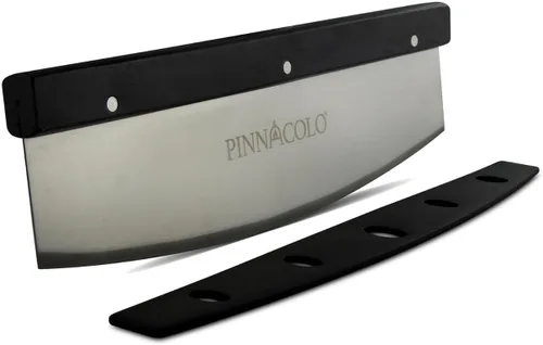 Vista 7 de Cortador de pizza con ruedas de 4 pulgadas con mango de madera, hoja afilada de acero inoxidable para rebanar fácilmente pizza, pan y pasteles