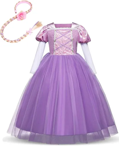 Vista 13 de FMYFWY Vestido de fiesta de princesa Sofía para niñas, Halloween, Navidad, cumpleaños, tul vestido de baile de boda (accesorios)