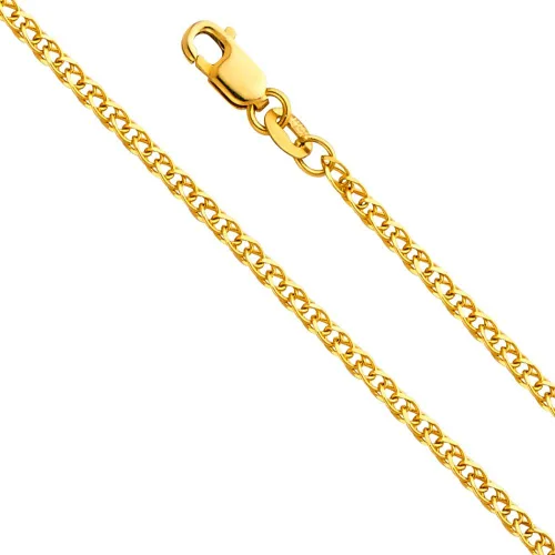 Vista 3 de 14K Solid Gold Open Wheat Chains (Select Options)