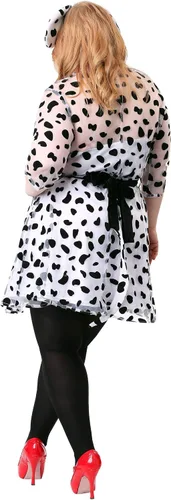 Vista 4 de Disfraz de dálmata de talla grande para mujer