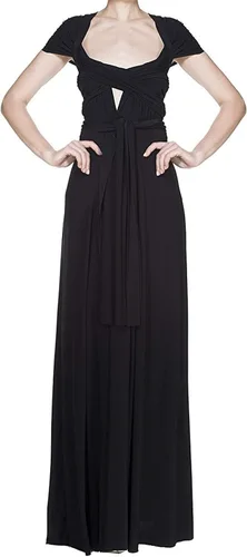 Vista 3 de Vestido largo de noche para mujer, convertible, para boda, color negro, talla XL