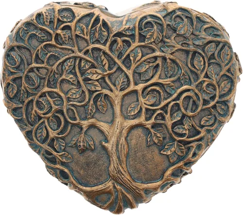 Vista 3 de Top Brass Joyero decorativo con diseño de árbol de la vidacorazón arte celta de amor espiritual