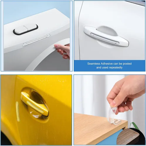 Vista 2 de BetterJonny - 8 protectores transparentes para muebles, protectores de pared transparentes para gabinetes, protector de pared transparente