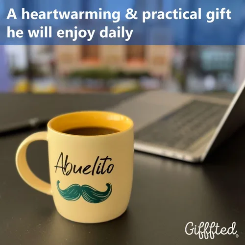 Vista 7 de Triple Gifffted Regalos para abuelos, tazas de café La Mejor Abuela y Abuelito en español, Latino Best Grandma and Grandpa, Regalo Dia Birthday and
