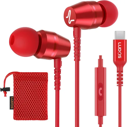 Vista 35 de LUDOS OMNITONE Auriculares con cable in-ear, 5 años de garantía, auriculares con micrófono, conector de 3.5 mm, auriculares con cable