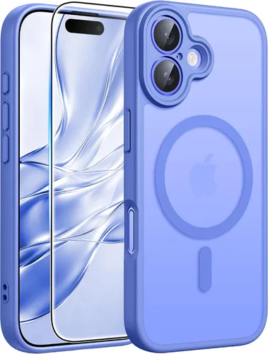 Vista 234 de FNTCASE Funda para iPhone 17 Pro: Fundas delgadas translúcidas de color azul claro compatibles con MagSafe, protección completa de la cámara