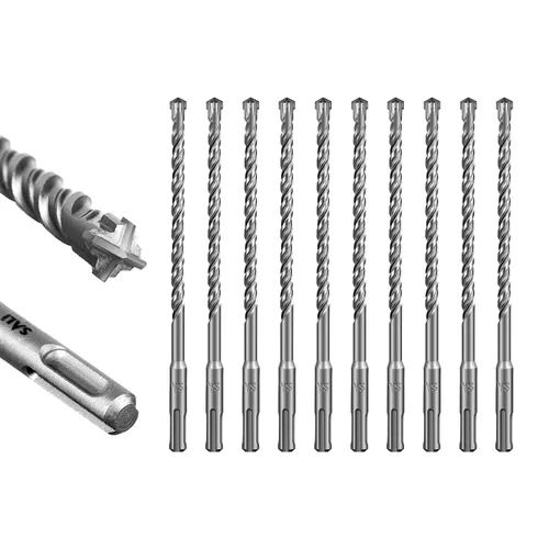 Vista 22 de SALI 10 brocas de martillo giratorio SDS Plus de 1/2 x 6 pulgadas, kit de broca para hormigón, material de carburo de doble rosca de tipo cruzado