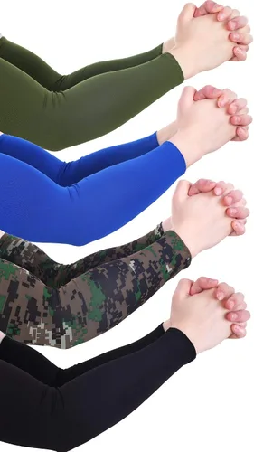 Vista 3 de 8 pares de mangas de enfriamiento unisex con protección UV para brazo de seda de hielo