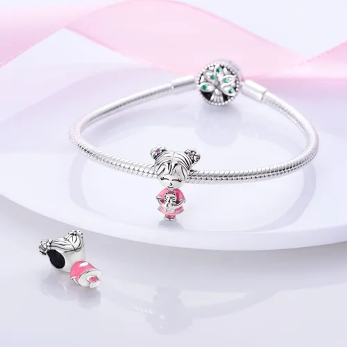 Vista 2 de Hapour Abalorios de plata de ley 925 para pulseras de dije, collar, joyería, colgante, abalorios, abalorios para mujeres y madres