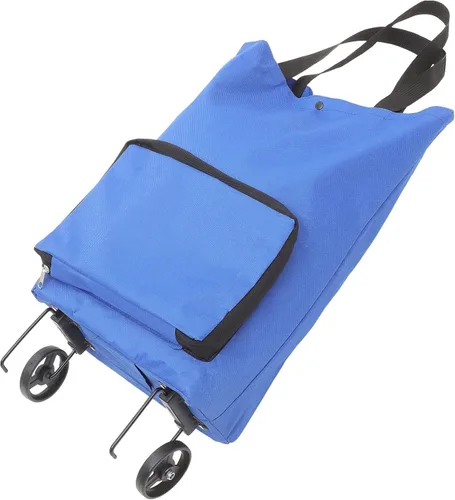 Vista 11 de FOMIYES Bolsa plegable de la carretilla Bolsa de compras plegable con ruedas Carrito de compras plegable Cajón de carro utilitario Negro