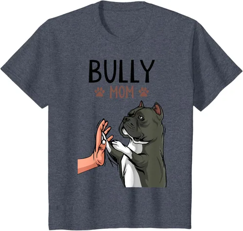 Vista 60 de American Bully Mom Cute Dog Mama Camiseta divertida para mujer, Blanco, S