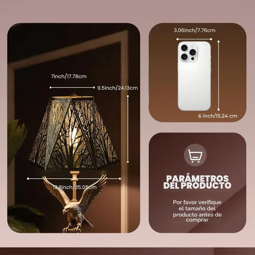 Vista 4 de Pantalla de lámpara de metal grabado, pantalla de lámpara hexagonal con exterior de bronce antiguo y interior chapado en oro, 7" superior x 13.8