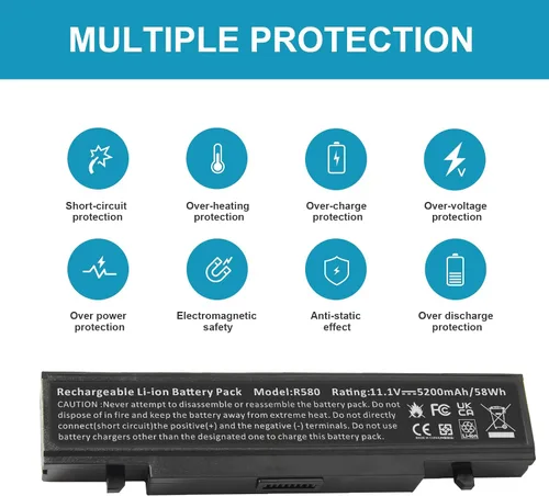 Vista 6 de AA-PB9NS6B AA-PB9MC6B AA-PB9NC6B AA-PB9NC6W AA-PB9NS6B Batería para portátil Samsung R420 R430 R468 R470 R480 RV510 RV511 RC512 R519 R520 R520 R520