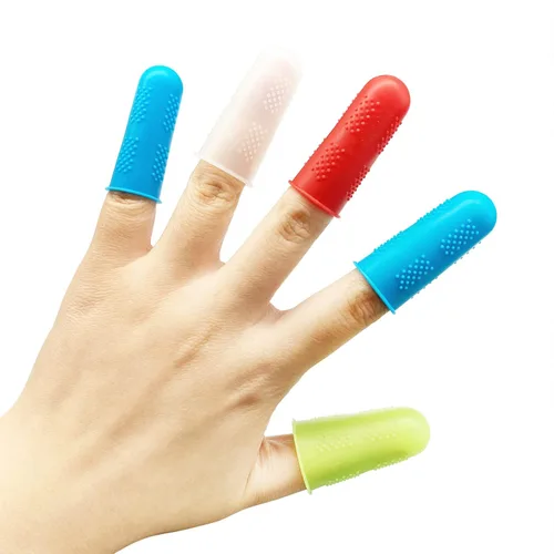 Vista 4 de 12 tapas de silicona para dedos de pistola de pegamento caliente, antideslizante y reutilizable, protector de pulgar de silicona, protectores