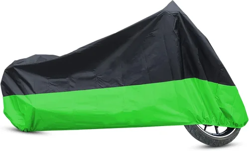 Vista 16 de uxcell L 190T Protector contra Lluvia y Polvo Negro+Verde para Motocicleta y Scooter 168 cm para Harley Davidson