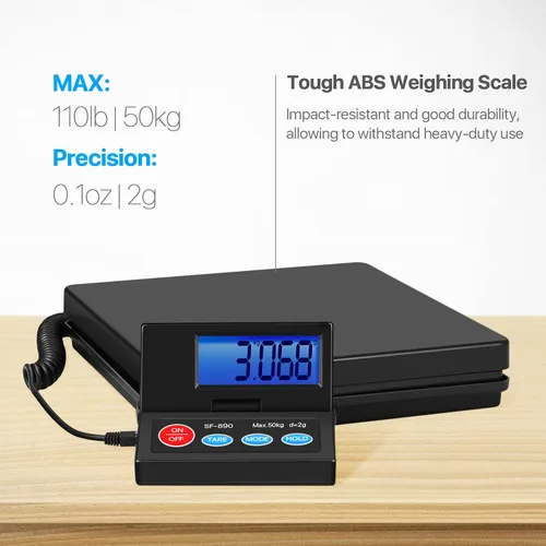 Vista 5 de Flexzion Báscula de envío USPS para paquete, báscula postal de envío digital resistente con pantalla LCD montada en la pared, capacidad máxima