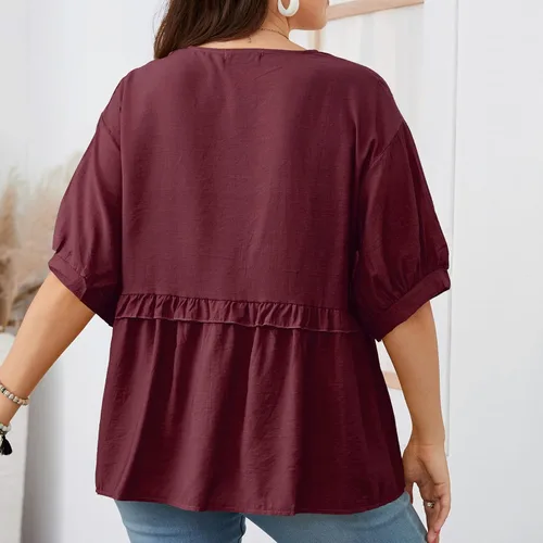 Vista 5 de Womens Summer Tops 2023 Elegant Basic Tops Holiday T-Shirts Juniors Leisure Tops Workout Tops Summer Blouses