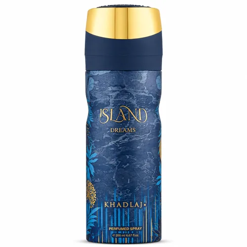 Vista 6 de Khadlaj Island - Juego de regalo de 3 piezas unisex (3.4 oz Extrait de Parfum Spray + 6.8 oz Desodorante Spray + Spray de Viaje de 0.27 oz)
