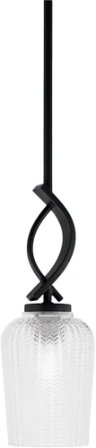 Vista 5 de Toltec Lighting Cavella Stem Colgado Mini colgante, acabado grafito, vidrio de muselina blanca de 4 pulgadas