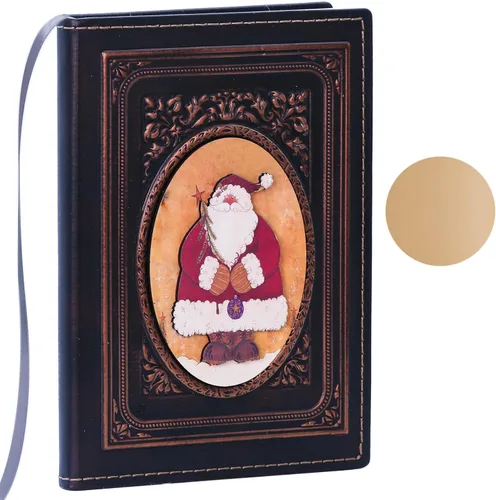 Vista 8 de Diario sin forro – Regalo de Papá Noel de Navidad y regalo 3D en relieve de tapa dura, cuaderno de bocetos A5 en blanco, 8.4 x 5.7 pulgadas
