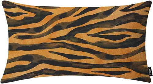 Vista 14 de EKOBLA Fundas de almohada abstractas de acuarela rectangulares oblongas Diseño de arte digital moderno y brillante Elemento de algodón y lino