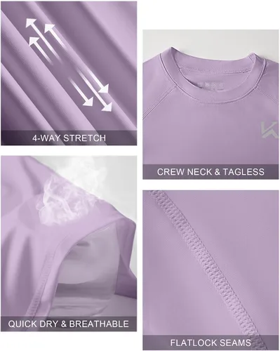 Vista 3 de Camiseta de compresión de manga larga para niños y jóvenes, para fútbol, béisbol, absorbe la humedad, capa base atlética
