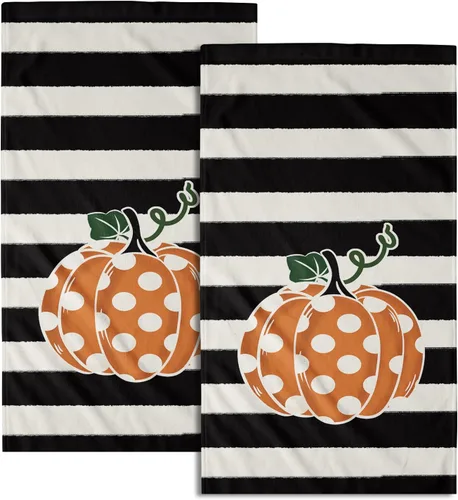 Vista 28 de Giwawa Toallas de mano en blanco y negro – Juego de 2 toallas de baño decorativas para baño, cocina, gimnasio, 14 x 28 pulgadas