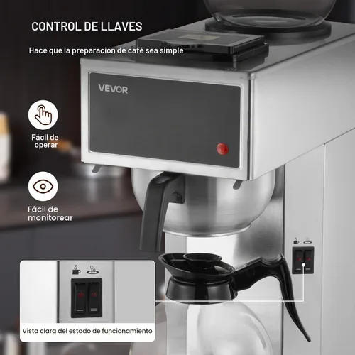 Vista 4 de VEVOR Cafetera comercial del goteo 12 tazas estilo del goteo de la máquina