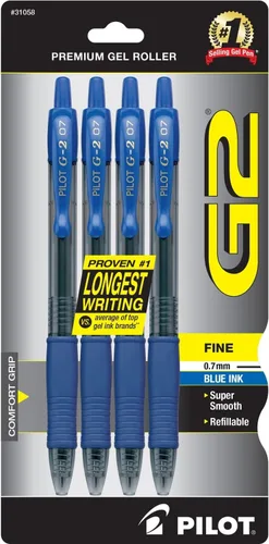 Vista 7 de Pilot G2 - Bolígrafos de gel premium con punta gruesa, bolígrafos de tinta gel, 1 mm, paquete de 4, colores clásicos surtidos - Ideal para escritura