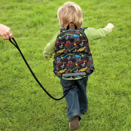 Vista 6 de Fisyme Mochila escolar para niños, niñas y niños, Coche multicolor, Mochilas Daypack