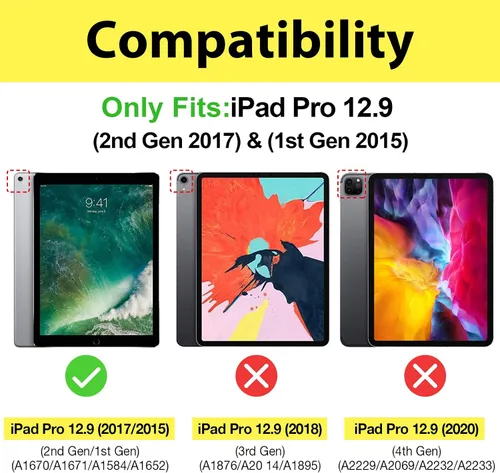 Vista 2 de ProCase Funda para iPad Pro 12.9 2017/2015 (1ª y 2ª Generación), Funda con Soporte Tipo Folio para iPad Pro de 12.9 Pulgadas